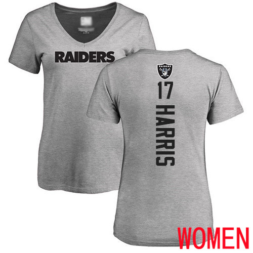 Oakland Raiders Ash Women Dwayne Harris Backer NFL Football #17 T Shirt->nfl t-shirts->Sports Accessory